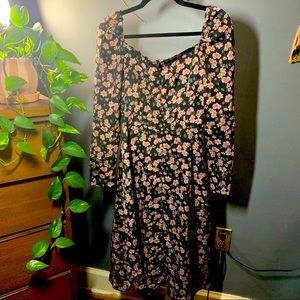 Nasty Gal Floral Long Sleeve Midi Dress SZ US 6